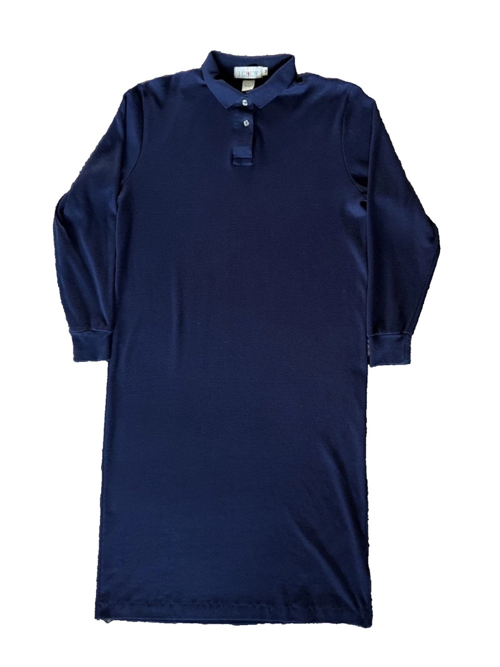 90s J. Crew Outfitters Blue Polo Shirt Dress Made in USA Cotton Vintage